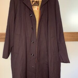 Vintage 1950s Macmillan Genuine Pure Wool Garbadine Coat with Liner
